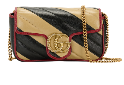 Mini GG Marmont, &pound;650, Handbags, Beige/Black, Leather, Front view
